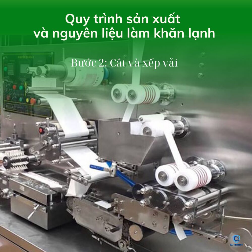 cắt và xếp vải trong sản xuất khăn lạnh